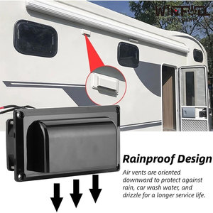 พัดลมระบายอากาศด้านข้าง RV 12V พร้อมมอเตอร์กำลังสูง 2 ตัวสำหรับรถพ่วงแคมป์เปอร์เรือยอชท์สีดำ - Product Image 4
