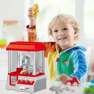 Mini Plush Claw Crane Machine Arcade Toy Grabber Machine For Kids Electronic Candy Dispenser With Sound 24 Game