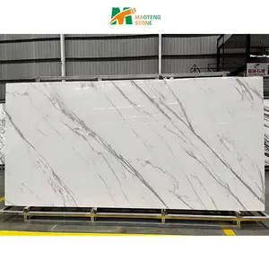 High Quality Calacatta White Marble Look Top Manufacturer Kitchen Price Tile Island Sintered Stone