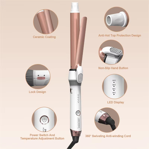 <span class=keywords><strong>Rizador</strong></span> de <span class=keywords><strong>Pelo</strong></span> Profesional Giratorio, <span class=keywords><strong>Rizador</strong></span> Automático de Cerámica Iónico con 4 Niveles de Calor para Ondas de Playa con Calidad de Salón - Product Image 2