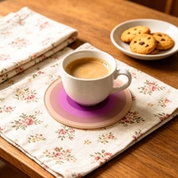Sous-verres circulaires pour tables, bureaux et salles de thé. Tasses à café et gobelets à eau avec isolation thermique pour les dessus de table.