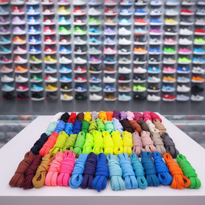 Customizable High Quality 8mm Width 120cm Single Layer <strong>Samples</strong> Polyester Shoe Laces 18 Colors Flat for <strong>Sneakers</strong> - Product Image 4