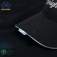 Casquettes de baseball personnalisées avec logo OEM/ODM, design d'éclairage à ampoule, interrupteur à pression et batterie, pour fêtes, maison et extérieur