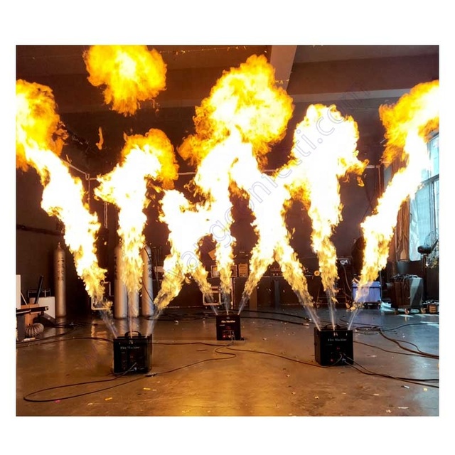 Three Head Triple Mini Waterproof Color Fire Spray Thrower Machine Flame Projector for DJ Stage Event Show Party Disco