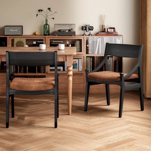 <b>Dining</b> <b>Chair</b> Solid Wood Upholstered Seat Retro Design French Style Minimalist Home Use - Product Image 3