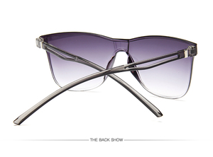 Lunettes de soleil carrées surdimensionnées 2019 pour femmes et hommes, avec logo personnalisé, verres dégradés, protection UV400, monture plate - Product Image 6