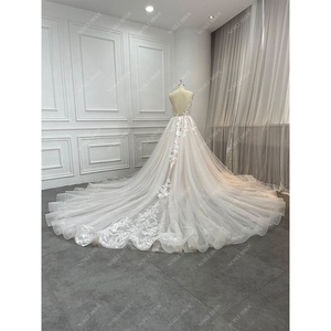 Produttore <span class=keywords><strong>donne</strong></span> senza maniche abito a sirena Sexy personalizzato ufficiale Applique Tulle treno staccabile <span class=keywords><strong>abiti</strong></span> <span class=keywords><strong>da</strong></span> <span class=keywords><strong>sposa</strong></span> in pizzo Curvy - Product Image 4