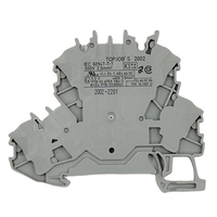 Morsetto a gabbia passante a doppio terminale grigio con innesto rapido per guida DIN 2.5mm², nuovo di zecca, originale tedesco, disponibile in magazzino (2002-2201)