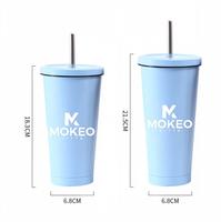 Gobelet isotherme à double paroi en acier inoxydable avec paille métallique – Cadeau promotionnel pour entreprise, idéal pour la publicité d'entreprise