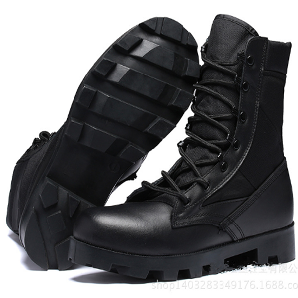 Черные военные ботинки из натуральной кожи, кожаные ботинки, защитные ботинки