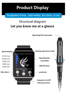 Pluma Inalámbrica para Maquillaje Permanente con Control por Reloj Inteligente y Aguja Ajustable para Cejas, Labios y Delineador de Ojos - Product Image 3