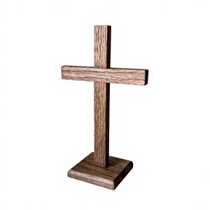 Escultura de Cruz de Madera Estilo Rústico Art Deco de AZ ENTERPRISES, Decoración para el Hogar, Sala de Estar, Tema Religioso, Material de Bambú, Lavable - Product Image 4