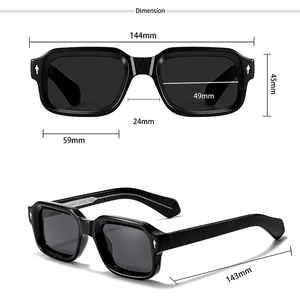 Gafas de Sol Cuadradas Personalizadas al por Mayor HBK <span class=keywords><strong>Concept</strong></span> K40483, Armazón de Acetato TR90, Estilo Punk Vintage, Impresión de Logotipo OEM, UV400 - Product Image 4
