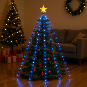 Christmas <b>Tree</b> Net Lights 180 Led Blue 70.9 In Outdoor Ip65 Warm White Holiday <b>Lighting</b> - Product Image 2