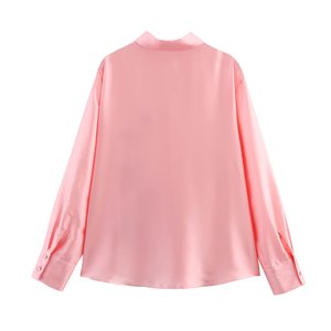 SHENZHU Camicette da Donna Estive Nuove Chic alla Moda con Stampa Floreale in <span class=keywords><strong>Raso</strong></span>, Camicie Vintage a Maniche Lunghe, Bluse Eleganti - Product Image 2