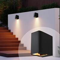 Moderne extérieur étanche noir carré haute luminosité vertical balcon porche couloir haut et bas montage mural applique murale à LED