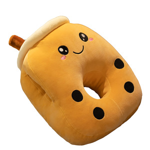 Coussin en peluche doux et chaud pour le bureau, design hiver dessin animé Kawaii, en forme de tasse de thé au lait Boba Bubble, pour la sieste et le repos des mains - Product Image 5