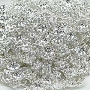 18K Gold Flower Bead Holder Spacer For <b>Bracelet</b> Making Jewelry Findings <b>Metal</b> Electroplated Circular Pattern - Product Image 2