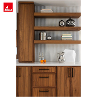 Armoires murales modulaires Allandcabinet, couleur bois de teck, acheter des ensembles complets, forme en L, petite cuisine, armoire avec robinet