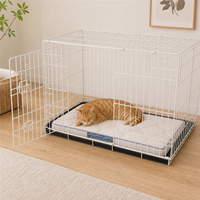 Komfort-Kissen für Tiertransportboxen mit gestepptem Oberteil, rutschfester Unterseite und durchsichtigem Sichtfenster für Indoor-Drahtkäfige