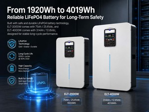 เครื่องกำเนิดไฟฟ้าพลังงานแสงอาทิตย์แบบออลอินวัน LiFePO4 ขนาด 2000Wh-4000Wh พร้อมระบบสำรองไฟ AC 10ms UPS สำหรับบ้านแบบไฮบริด กำลังไฟ 2-4KW ติดผนัง ป้องกันน้ำและฝุ่นระดับ IP54 - Product Image 5