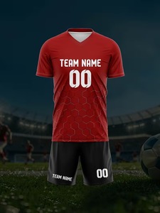 Tenue de football à col en V, nom et numéro personnalisables pour hommes, uniformes d'équipe d'entraînement 2 pièces pour adultes/étudiants, nouveau style F10 - Product Image 5