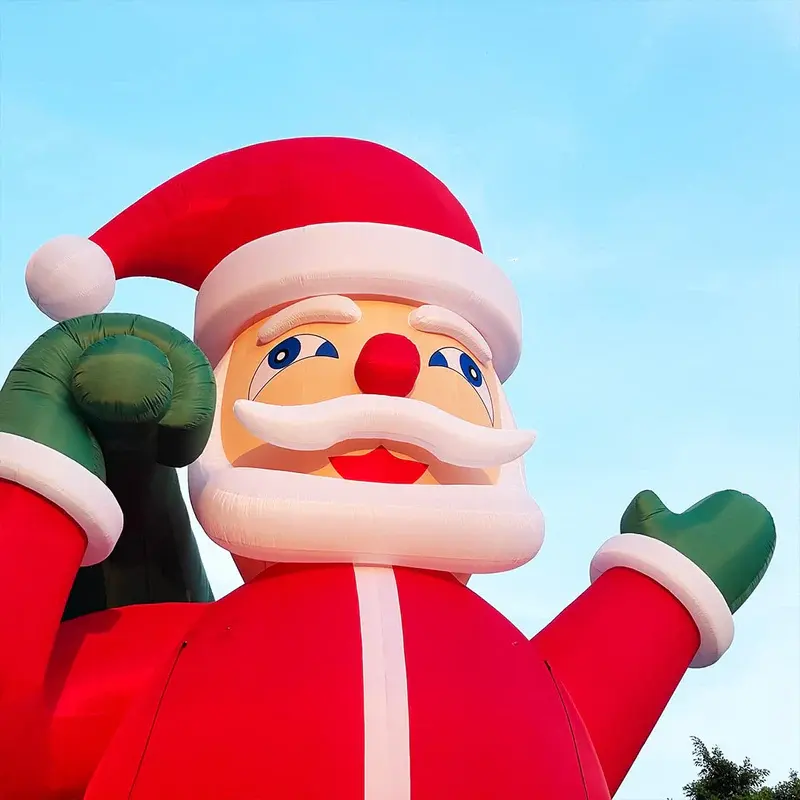 Trung Quốc nhà máy 40ft khổng lồ giáng sinh inflatables thổi lên sân trang trí Inflatable Santa Claus cho kỳ nghỉ Xmas Patio bãi cỏ