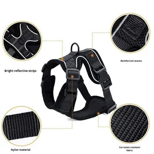 Imbracatura Traspirante Riflettente in Poliestere Anti-Fuga per Gatti e <span class=keywords><strong>Cani</strong></span> di Piccola Taglia, Guinzaglio con Corda di Trazione per Animali Domestici - Product Image 4