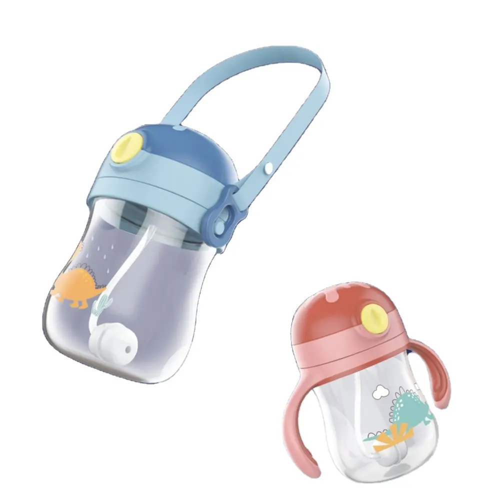 Nuovi prodotti per l'alimentazione del bambino BPA Free 3 in 1 Lovely Cartoon 210ml/300ml Baby Sippy Cup/biberon con cannuccia