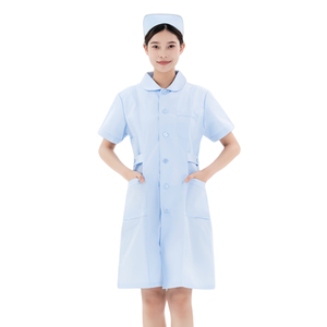 เสื้อกาวน์สีขาวแขนสั้นแขนยาวแบบทดลองสำหรับคลินิกทันตกร<span class=keywords><strong>ร</strong></span>มและศัลยกร<span class=keywords><strong>ร</strong></span>มความงาม เสื้อผ้าทำ<span class=keywords><strong>งาน</strong></span>สำห<span class=keywords><strong>ร</strong></span>ับพยาบาล - Product Image 4