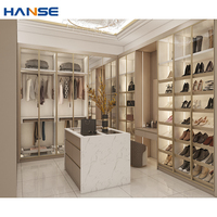 Armoire de chambre à coucher moderne, pliable, réglable, extensible, en bois, avec portes coulissantes et éclairage LED