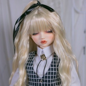 Peluca de cabello sintético para <span class=keywords><strong>muñeca</strong></span>, pelo largo rizado BJD, 1/3, 1/4, 1/6, 8-9 pulgadas, SD, DIY, hecha a mano, personalizada de fábrica - Product Image 1