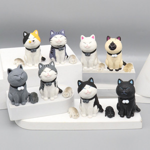 7cm 8 cái/bộ Mini Siamese mèo Manga bức tượng bức tượng PVC <span class=keywords><strong>h</strong></span>ình động vật bắt gachapon <span class=keywords><strong>H</strong></span>ộp trứng trò chơi giải thưởng đồ chơi - Product Image 3