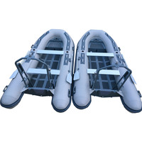 13ft 390 petit bateau à coque en aluminium à fond en V bateau côtelé gonflable pliable