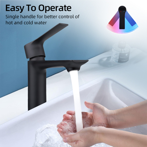 Topway 2025 Mới Hiện Đại Phong Cách Matt Đen Lưu Vực Vòi Nước Mixer Hiệu Suất Cao Brass Đòn Bẩy Duy Nhất Xử Lý Phòng Tắm - Product Image 4