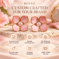 Nouvelles boucles d'oreilles clous rétro BOYEE SR-36 faites à la main en soie, motif floral, pour femme, bijoux d'oreille floraux élégants haut de gamme, Patrimoine Culturel Immatériel