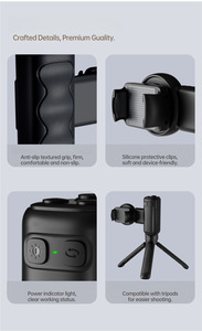 Pegangan Stabilisator <span class=keywords><strong>Selfie</strong></span> Grip Ponsel Nirkabel BT Terbaru 2026, Remote Control, untuk Semua Ponsel - Product Image 4