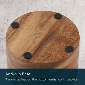 Salero de Madera de Acacia con Cuchara Integrada, Contenedor de Sal para Cocina con Tapa Magnética Giratoria - Product Image 6