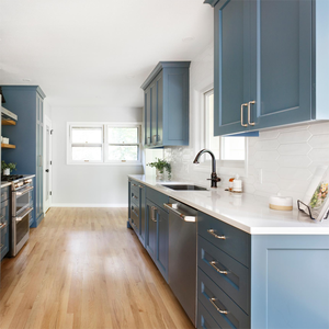 CBMmart diseños modulares personalizados incluidos CAD dibujo madera azul Shaker gabinetes de cocina con gabinete de bebidas - Product Image 2