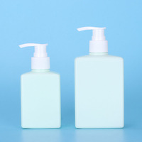 Bouteille de savon liquide, lotion ou shampoing en PET carrée de haute qualité, 150 ml, 300 ml, avec pompe
