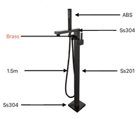 Robinet de baignoire sur pied en laiton GEASAM, colonne de douche à effet pluie, monocommande, pour distributeurs et fournitures de projets