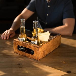 Luxus Bier Getränk Veranstalter Box und Snack <span class=keywords><strong>Couch</strong></span> Getränke halter Sofa Arm Tisch Tablett Untersetzer Holz <span class=keywords><strong>Couch</strong></span> und Bett becher halter - Product Image 6