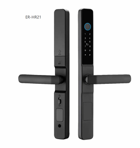 Cerradura Inteligente sin Llave para Puertas de Aluminio Aisladas con Diseño Negro Elegante y Función de Llave de Respaldo - Product Image 1