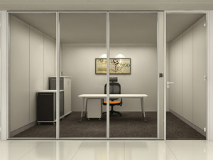 Cloison de séparation de <span class=keywords><strong>bureau</strong></span> en Aluminium/MDF avec stores magnétiques et porte à charnière - Product Image 6