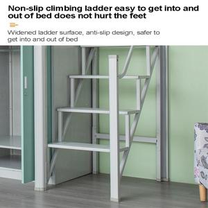 Modern Metal Loft Bunk <b>Bed</b> Table Black <b>Single</b> Size 350kg Capacity Epoxy Powder Coating Knock-down for Dormitory Bedroom Hotel - Product Image 4