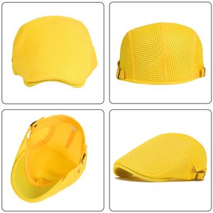 Casquette plate d'été respirante en maille pour homme avec mécanisme de réglage métallique, style gavroche, pour voyage et activités de plein air - Product Image 3