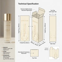 Boîte rigide oblongue recyclable avec logo personnalisé, emballage cosmétique, huile essentielle, sérum capillaire, papier couché, pelliculage mat quadricolore