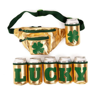 حافظة حافظة مشروبات مخصصة لعيد القديس باتريك بحزام مخصص مع حامل مشروبات للرجال والنساء مناسبة للحفلات والسفر - Product Image 2