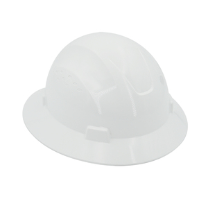 Casco ligero blanco sin ventilación de ala completa con suspensión de trinquete ajustable de 4 puntos - Product Image 1