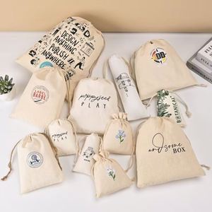 Wholesale Custom Logo Size White Black <b>Canvas</b> Dust Pouch Large Capacity Muslin Cotton <b>Canvas</b> <b>Drawstring</b> Closure Gift Storage <b>Bag</b> - Product Image 4